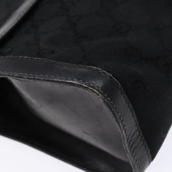 GUCCI Web Sherry Line GG Canvas Shoulder Bag Black Gold 37 04 37 04 - Picture 11 of 16